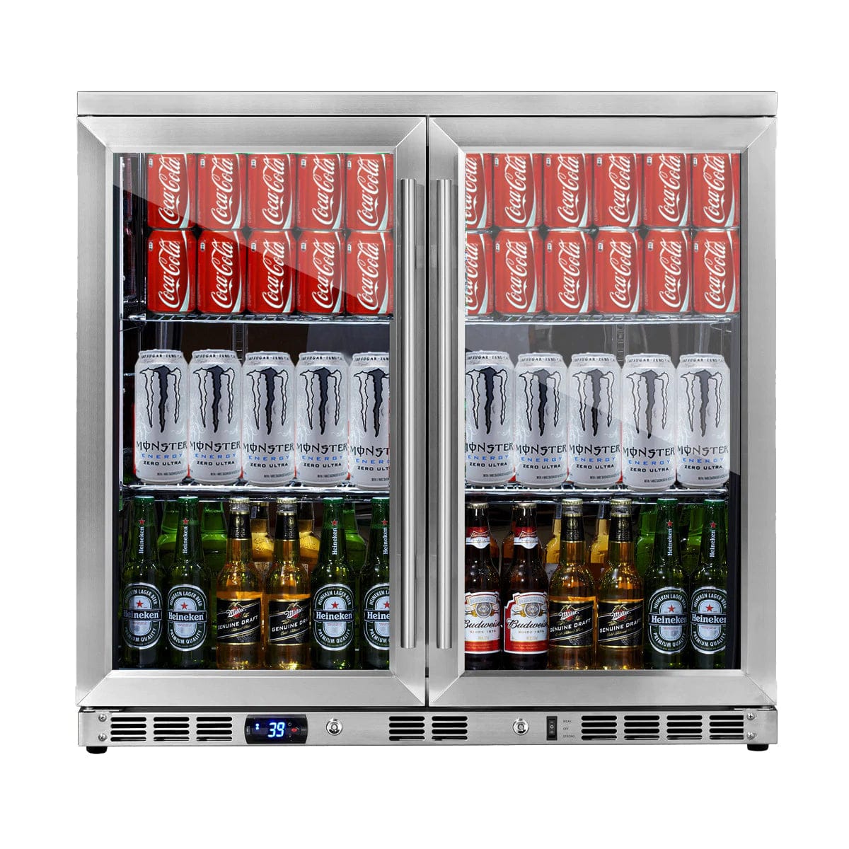 36 Beer and Wine Cooler Combination with Low-E Glass Door