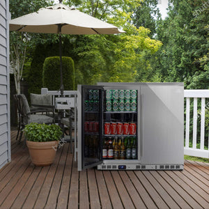 Kings Bottle 36 Inch Outdoor Beverage Refrigerator 2 Door For Home Beverage Cooler Just Chill Wine 