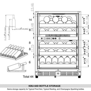 Kings Bottle 44 Bottles 24 Inch Under Counter Dual Zone Wine Cooler Wine Coolers Just Chill Wine 