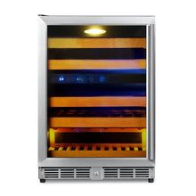 Load image into Gallery viewer, Kings Bottle 44 Bottles 24 Inch Under Counter Dual Zone Wine Cooler Wine Coolers Just Chill Wine Glass Door with Stainless Steel Trim Right Hand Hinge 