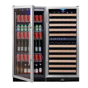 Kings Bottle 56" Upright Wine And Beverage Fridge Center Cabinet Freestanding Combo Wine/Beverage Cooler Just Chill Wine 