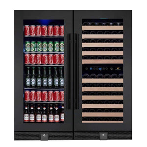 Kings Bottle 56" Upright Wine And Beverage Fridge Center Cabinet Freestanding Combo Wine/Beverage Cooler Just Chill Wine 