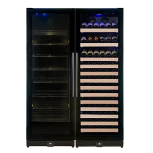 Kings Bottle 72" Large Wine And Beverage Cooler Drinks Combo With Clear Door Combo Wine/Beverage Cooler Just Chill Wine 