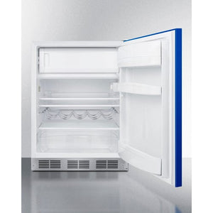 Summit Cobalt Blue 24" Wide Refrigerator-Freezer Beverage Cooler Just Chill Wine 