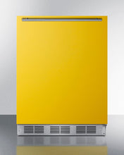 Load image into Gallery viewer, Summit Saffron Yellow 24&quot; Wide Refrigerator-Freezer Beverage Cooler Just Chill Wine 