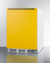 Load image into Gallery viewer, Summit Saffron Yellow 24&quot; Wide Refrigerator-Freezer Beverage Cooler Just Chill Wine 