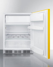 Load image into Gallery viewer, Summit Saffron Yellow 24&quot; Wide Refrigerator-Freezer Beverage Cooler Just Chill Wine 