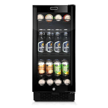 Load image into Gallery viewer, Whynter BBR-801BG Built-in Black Glass 80-can capacity 3.4 cu ft. Beverage Refrigerator Just Chill Wine 