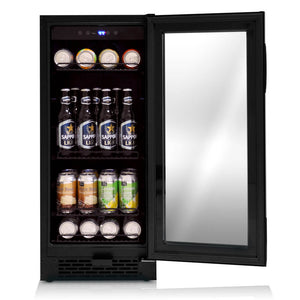 Whynter BBR-801BG Built-in Black Glass 80-can capacity 3.4 cu ft. Beverage Refrigerator Just Chill Wine 