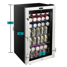 Load image into Gallery viewer, Whynter BR-1211DS Freestanding 121 Can Beverage Refrigerator with Digital Control and Internal Fan Just Chill Wine 